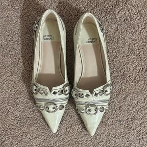 Jeffrey Campbell Cream Studded Flats